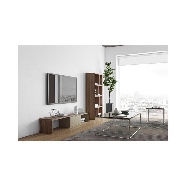 Pelēks maināms TV galdiņš ar valrieksta koka finieri TemaHome Move-image-3
