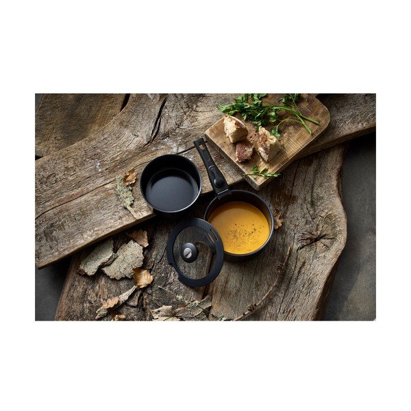 Alumīnija kastroļi ar noņemamu rokturi un nelīpošo pārklājumu (2 gab.) 2,4 l – Holm-image-1