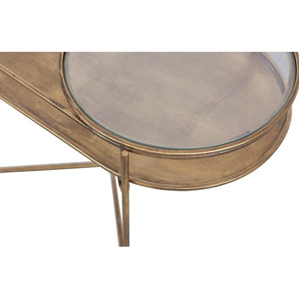 Stikla sānu galdiņš ar zelta krāsas pamatni BePureHome-image-3