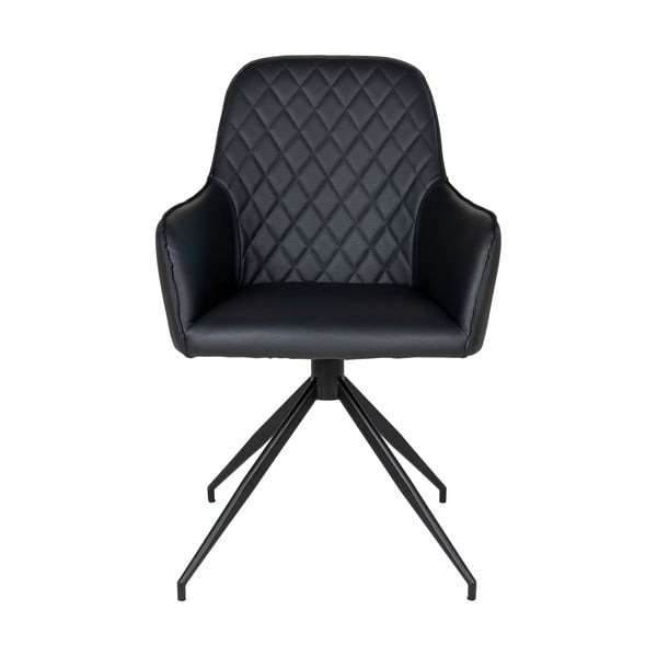 Melns polsterēts ēdamistabas krēsls Harbo – House Nordic-image-2