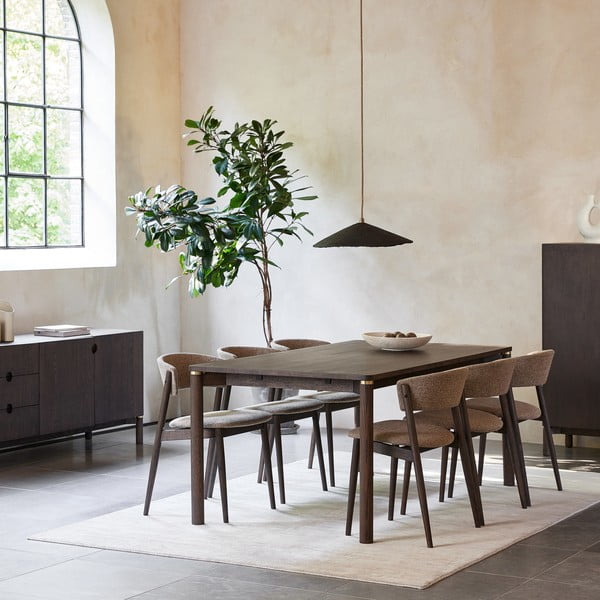 Brūns izvelkams ēdamgalds 95x180 cm Arun – Unique Furniture-image-1