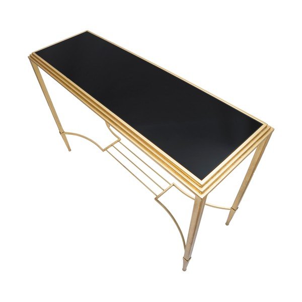 Mauro Ferretti romiešu konsoles galds zelta krāsā, 120 x 80 cm-image-3