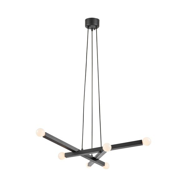 Melna metāla piekaramā lampa Stack – Markslöjd