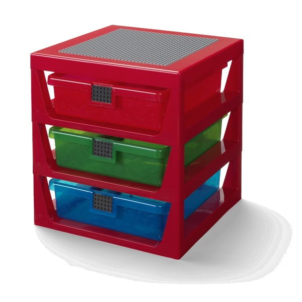 Sarkans organizators ar 3 atvilktnēm Storage - LEGO®
