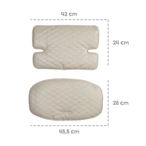 Bēšs bērnu pusdienu krēsliņa spilvens Luxe – Roba-image-4