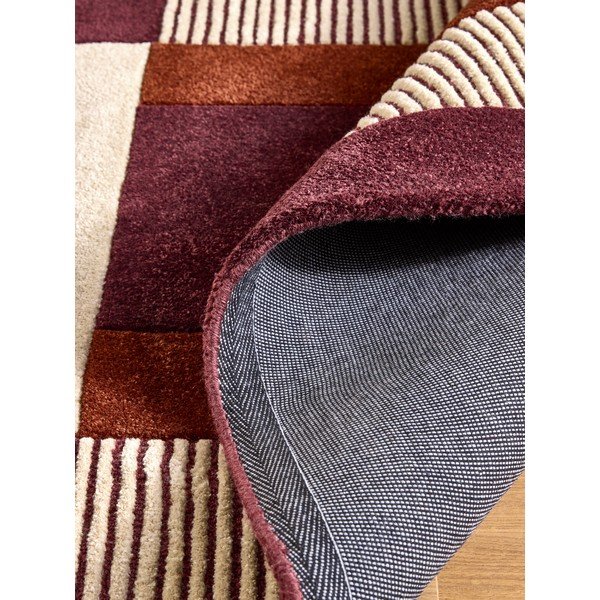 Bordo/krēmkrāsas ar rokām darināts paklājs no pārstrādātas šķiedras 160x230 cm Franka – MADE-image-4
