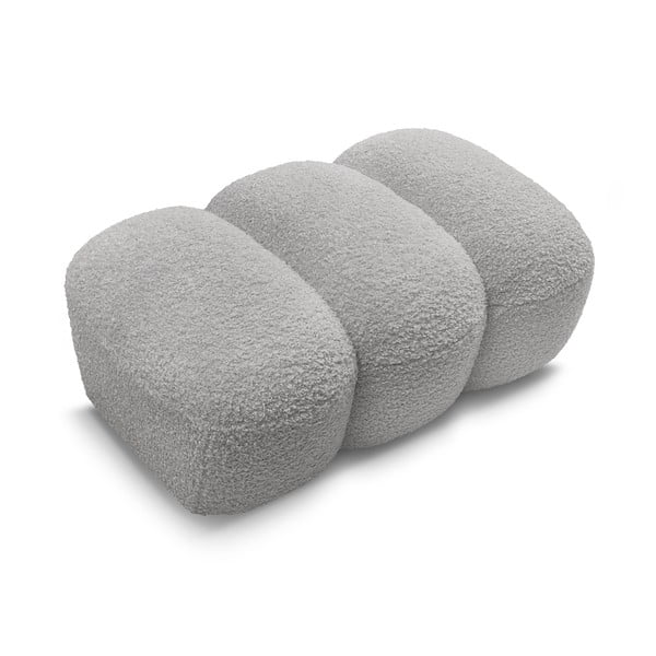 Gaiši pelēks kāju soliņš no buklē auduma Hippolyte – Bobochic Paris-image-4