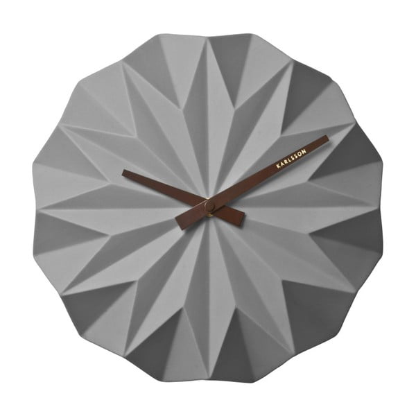 Pelēks sienas pulkstenis Karlsson Origami