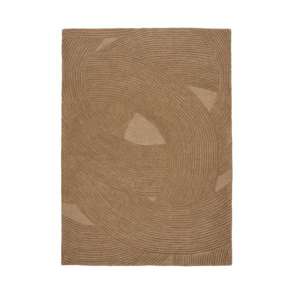 Tumša dabīga toņa ar rokām darināts vilnas paklājs 160x230 cm Pune – House Nordic