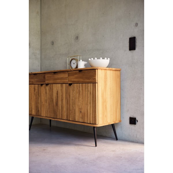 Dabīga toņa zema kumode no ozolkoka 144x87 cm Kula – The Beds-image-1