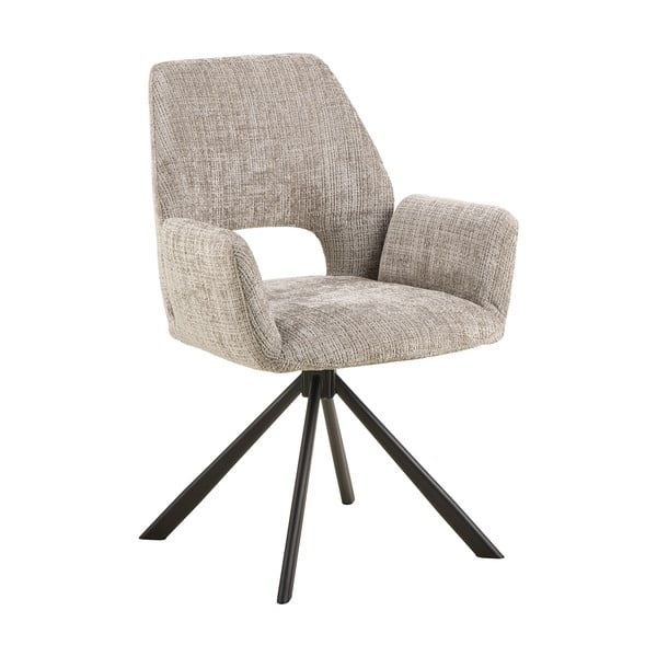 Gaiši pelēks polsterēts ēdamistabas krēsls ar roku balstiem Graham – Actona