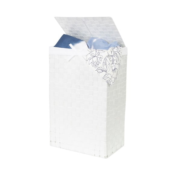 Balts veļas grozs ar vāku Compactor Laundry Basket Linen, augstums 60 cm-image-2