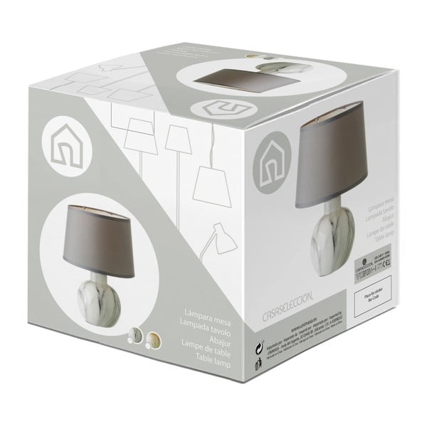 Bēša keramikas galda lampa ar auduma abažūru (augstums 26,5 cm) – Casa Selección-image-4