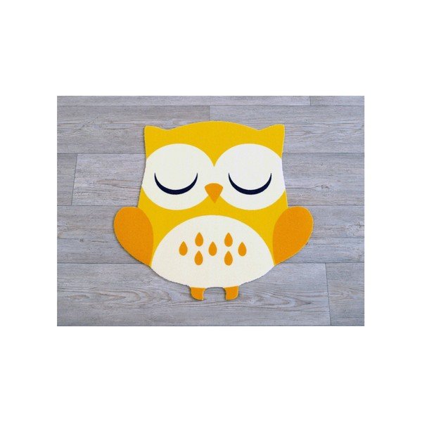 Bērnu dzeltens paklājs Zala Living Owl, 66 x 66 cm-image-1