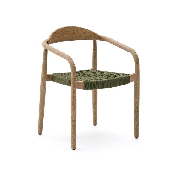 Zaļš/dabīga toņa masīvkoka ēdamistabas krēsls Nina – Kave Home