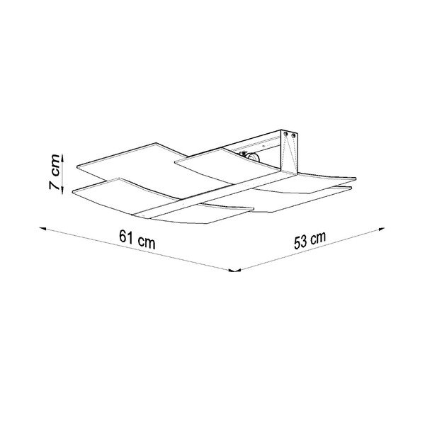 Balta griestu lampa ar stikla abažūru 53x61 cm Marett – Sollux-image-3