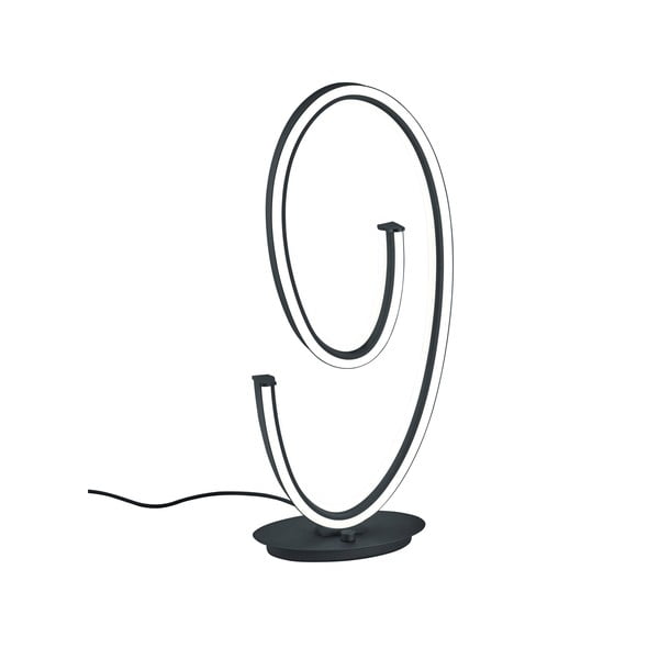 Melna LED galda lampa ar balss vadību/ar mobilās lietotnes vadību un metāla abažūru (augstums 65 cm) Ciola – CINQUE