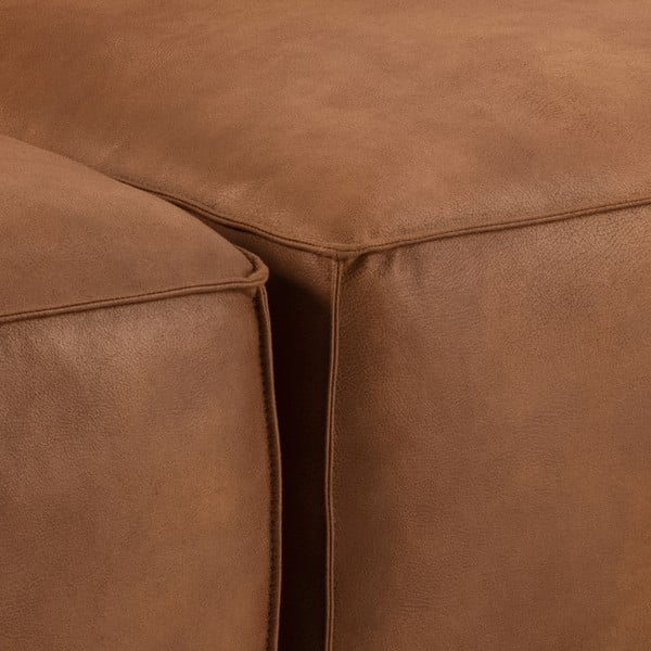Konjakbrūns stūra dīvāns no ādas imitācijas (ar kreiso stūri) Fairfield Kentucky – Bonami Selection-image-1