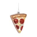 Stikla ar rokām izgatavots Ziemassvētku eglītes rotājums 10 cm Pizza Slice – Sass & Belle