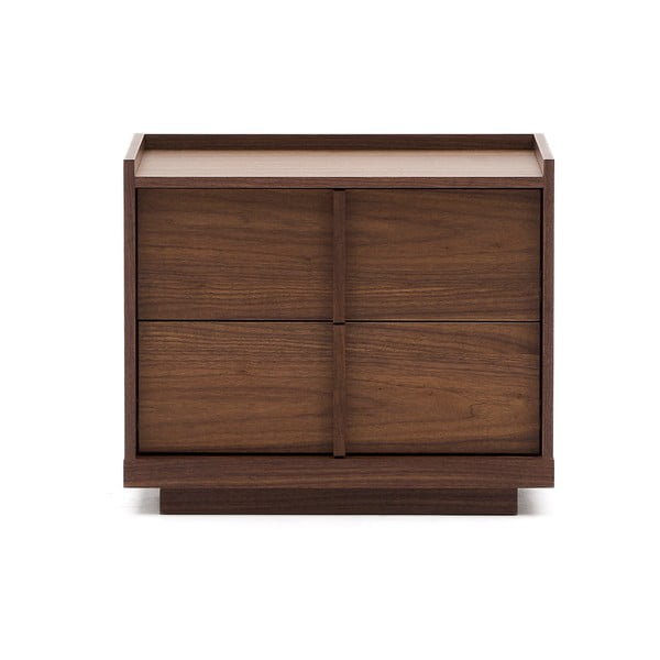Tumši brūns naktsskapītis ar riekstkoka imitāciju Onix – Kave Home-image-1