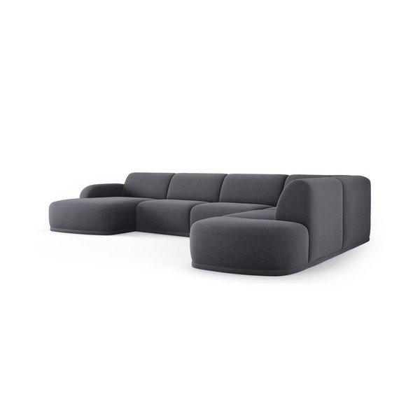 Pelēks samta stūra dīvāns Erin – Micadoni Home-image-3