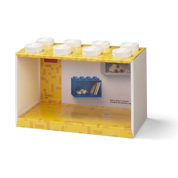 Bērnu balts sienas plaukts Brick 8 - LEGO®-image-2