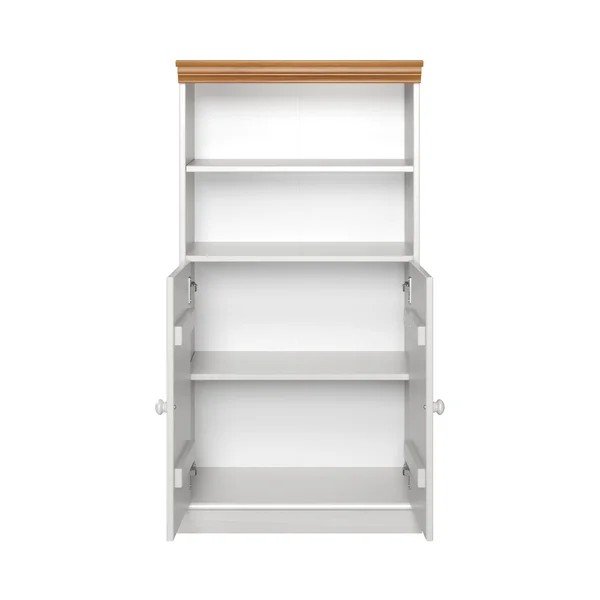 Balts priedes masīvkoka augsts vannas istabas skapis 60x115,5 cm Anita – Støraa-image-3