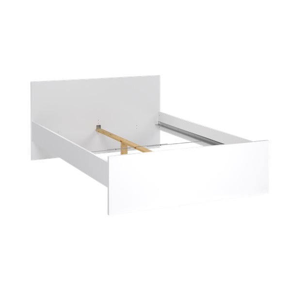 Balta divvietīga gulta no skaidu plāksnēm bez režģa 140x200 cm Naia – Tvilum-image-2