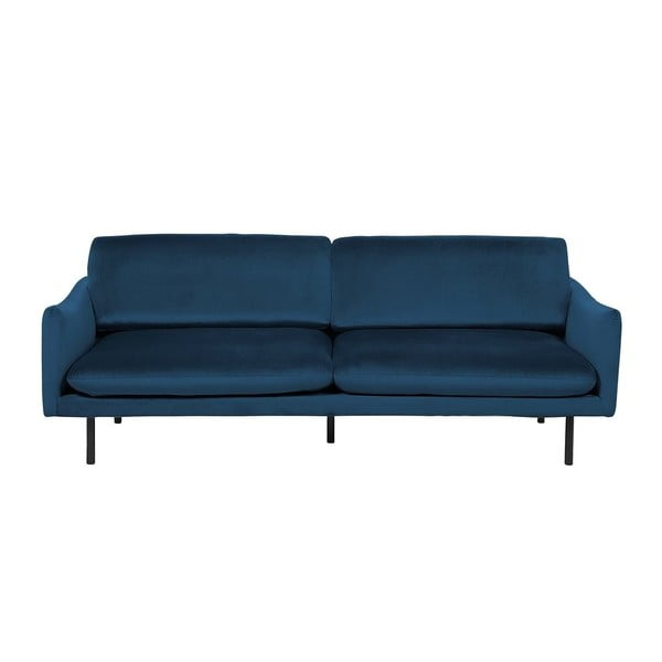 Tumši zils trīsvietīgs dīvāns ar samta izskatu Monobeli Aaron