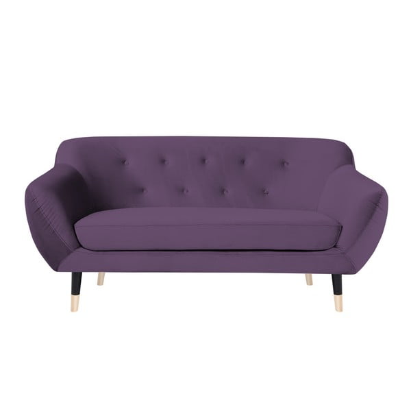 Violets dīvāns ar melnām kājām Mazzini Sofas Amelie, 158 cm