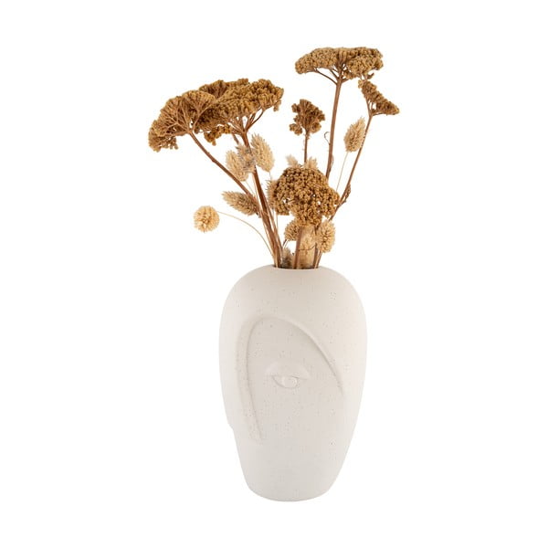 Krēmkrāsas keramikas vāze (augstums 19,5 cm) Face – House Nordic-image-3