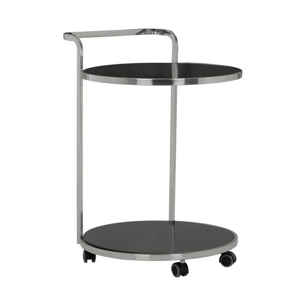 Servēšanas galdiņš uz riteņiem ar stikla galda virsmu ø 50 cm Ackley – Premier Housewares