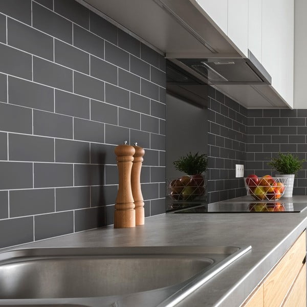 Uzlīmju komplekts flīzēm (30 gab.) 20x10 cm Subway Tiles Grey – Ambiance-image-1
