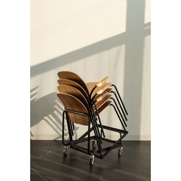 Dabīga toņa pusdienu krēsli ar roku balstiem/saliekami vieni uz otra (2 gab.) ar ozolkoka imitāciju Book – Gazzda-image-2