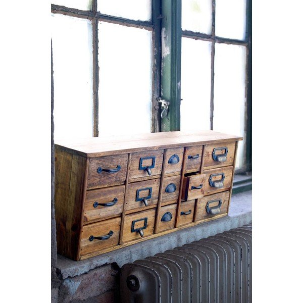 Gaiša dabīga toņa priedes masīvkoka piekarināma kumode 67x25x14 cm Klas – Ellos Home-image-3
