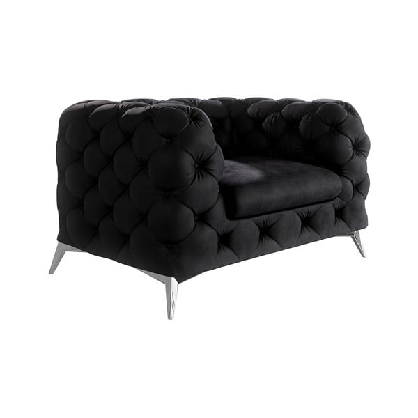 Melns samta atpūtas krēsls Chelsea – Ropez