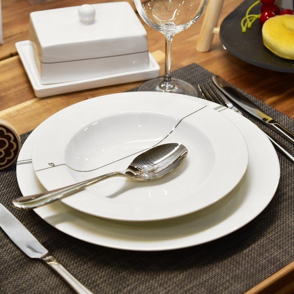 Sudraba krāsas nerūsējošā tērauda galda piederumi (24 gab.) Mirror – Orion-image-1