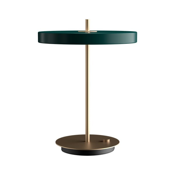 Tumši zaļa LED galda lampa ar regulējamu spilgtumu un metāla abažūru (augstums 41,5 cm) Asteria Table – UMAGE