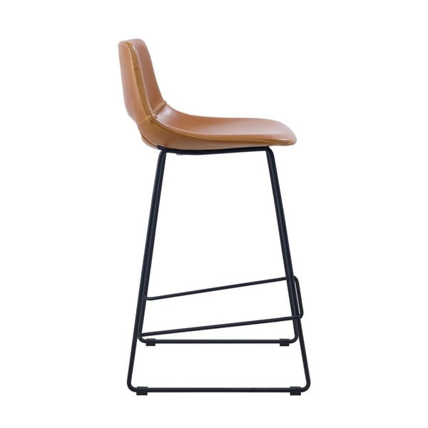 Konjakbrūns mākslīgās ādas bāra krēsls (sēdekļa augstums 65 cm) Zahara – Kave Home-image-3