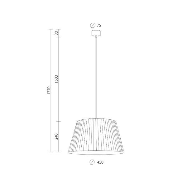Krēmkrāsas griestu lampa ar baltu kabeli Sotto Luce Kami, ∅ 45 cm-image-1