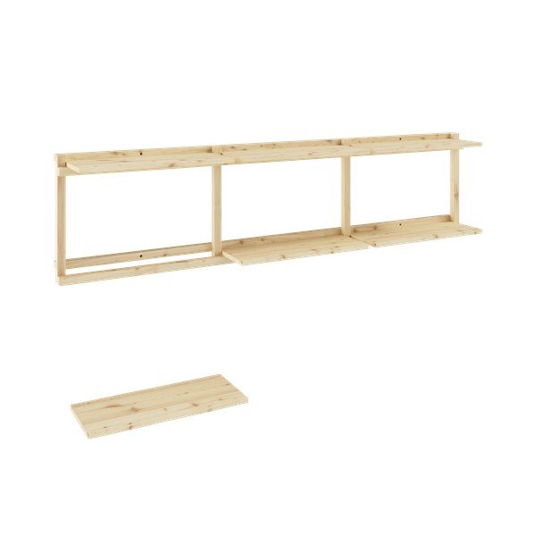 Dabīga toņa priedes masīvkoka sienas grāmatplaukts 192x47,5 cm Groove – Karup Design-image-4