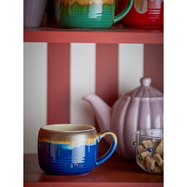 Zilas/brūnas akmensmasas krūzes (4 gab.) 400 ml Sheen – Bloomingville-image-1