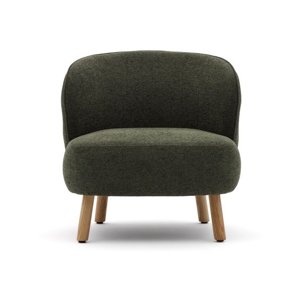 Zaļš atpūtas krēsls no šenila auduma Ulit – Kave Home-image-2