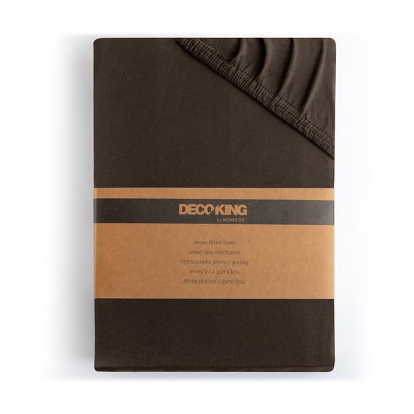 Tumši brūns trikotāžas palags ar gumiju 90x200 cm Amber – Restilo-image-4