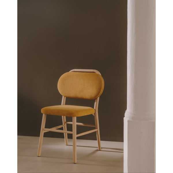 Sinepju dzelteni pusdienu krēsli (2 gab.) Helda – Kave Home-image-1