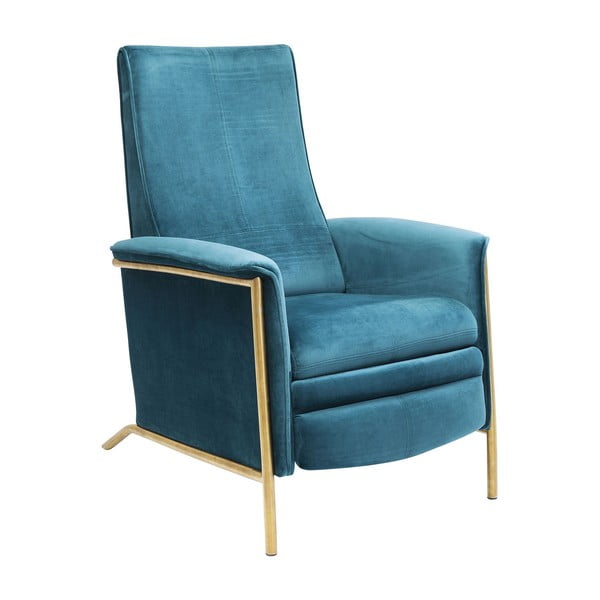 Tirkīza zils samta krēsls Kare Design Lazy