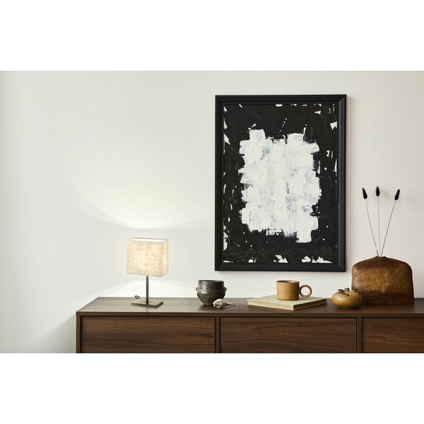 Melna/bēša galda lampa ar auduma abažūru (augstums 30 cm) Kate – Fischer & Honsel-image-1
