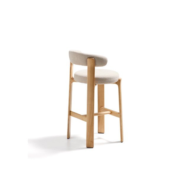 Bēšs/gaiša dabīga toņa oša masīvkoka bāra krēsls (sēdekļa augstums 75 cm) Granite – Kave Home-image-4