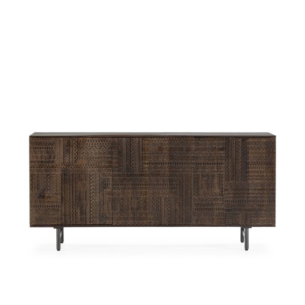 Tumši brūna mango masīvkoka kumode 160x75x40 cm Kalai – MOME