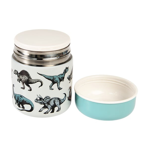 Zils/krēmkrāsas termoss pārtikai/bērnu 280 ml Prehistoric Land – Rex London-image-1